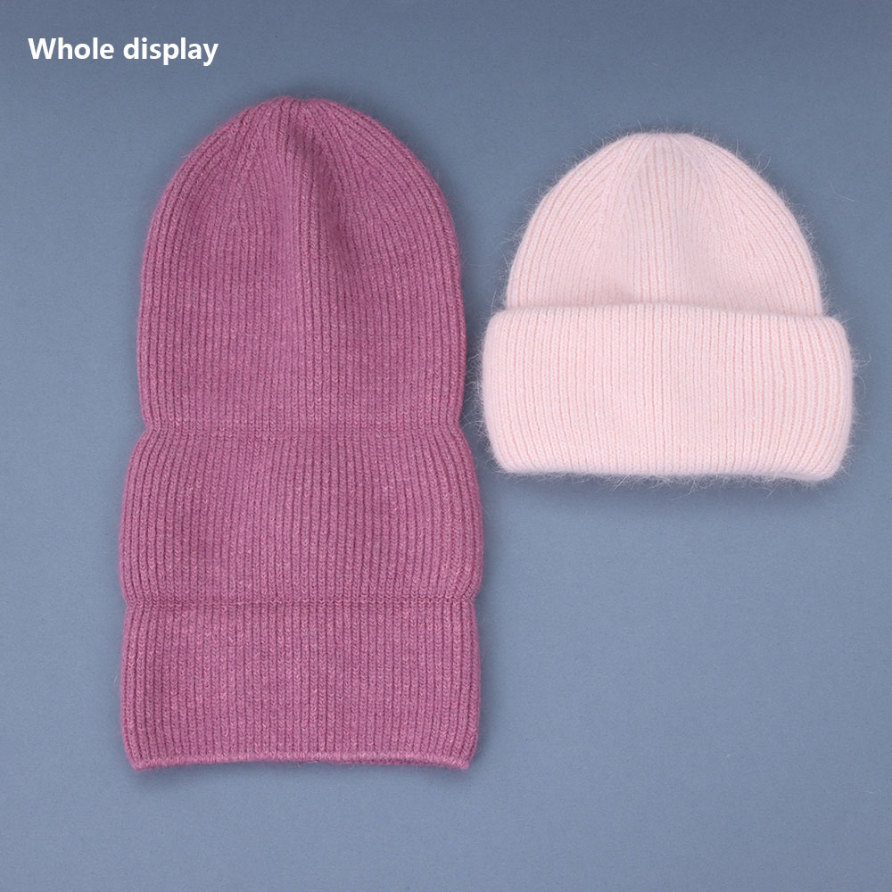 Bonnet en véritable fourrure de lapin pour femmes – Image 3