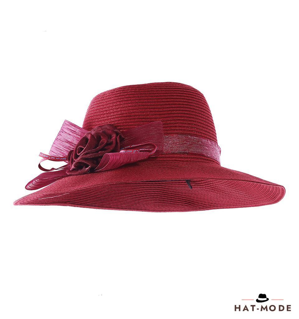 Chapeau femme élégant large bord à fleur – Image 4