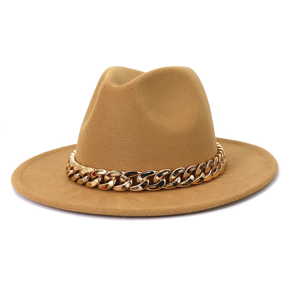 chapeau Fedora avec galon-chaine