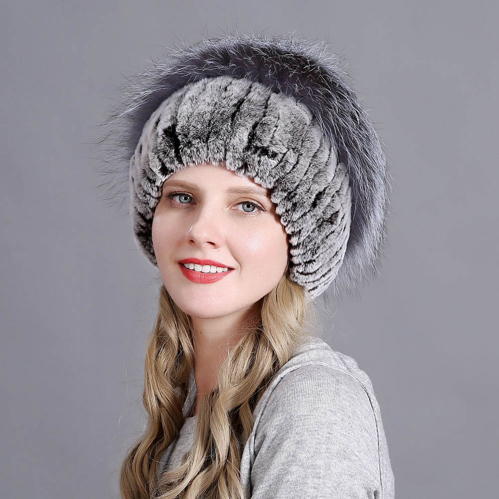 Bonnet à pompon fourrure lapin & renard – Image 5