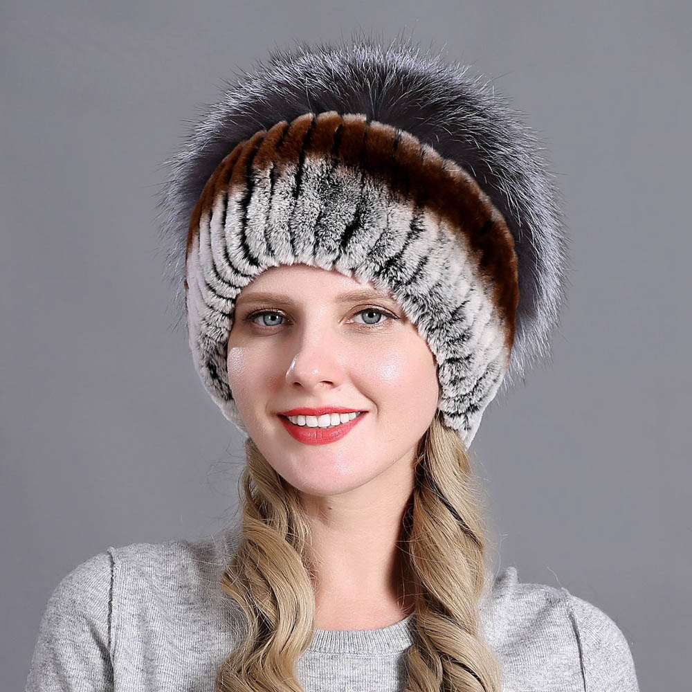 Bonnet à pompon fourrure lapin & renard – Image 4