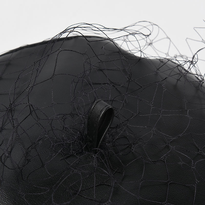 Béret en cuir PU à maille pour femme – Image 4