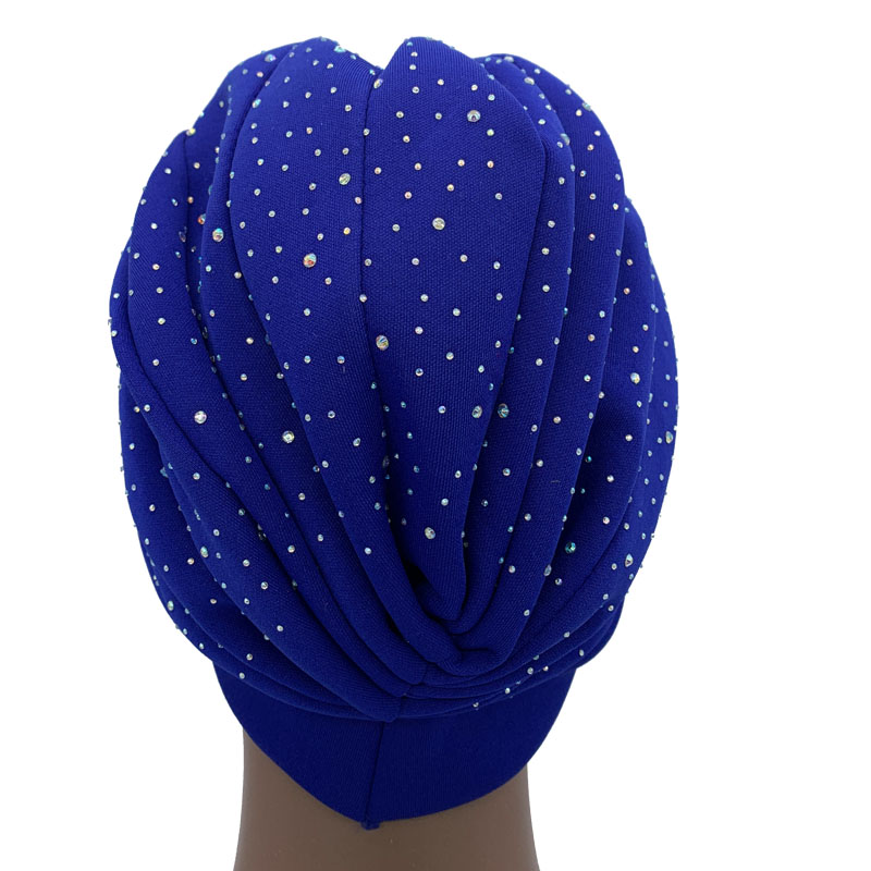 Bonnet turban broderie fleurs et perles – Image 4