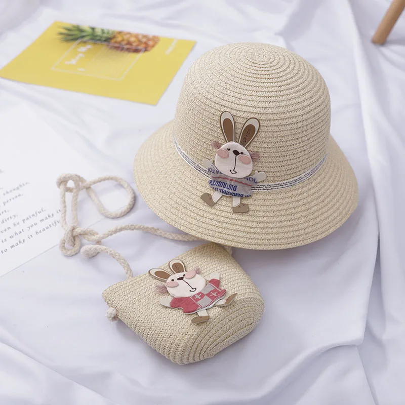 Chapeau de paille enfant et sac à main lapin – Image 4