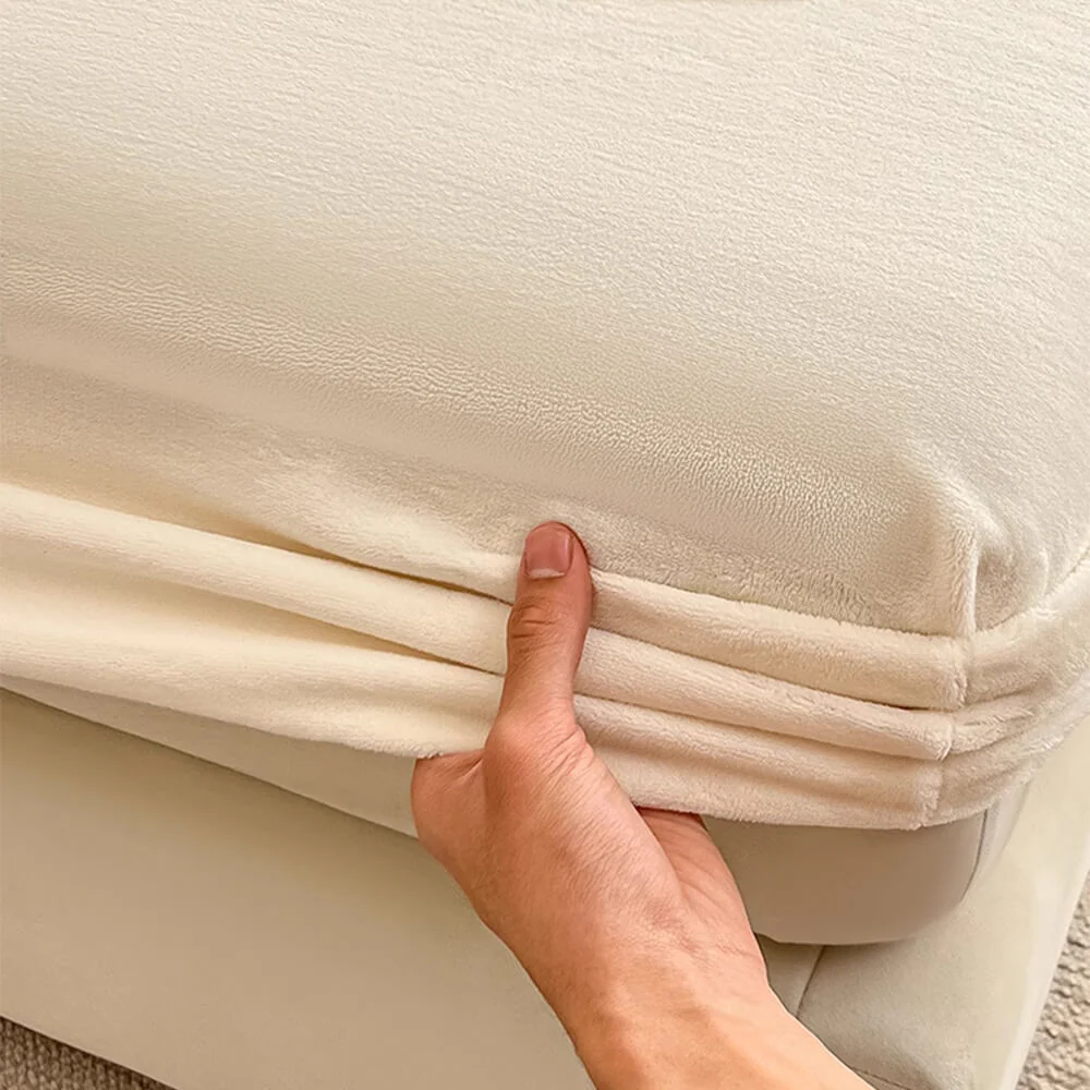 Housse de matelas en velours de lait uni – Image 4