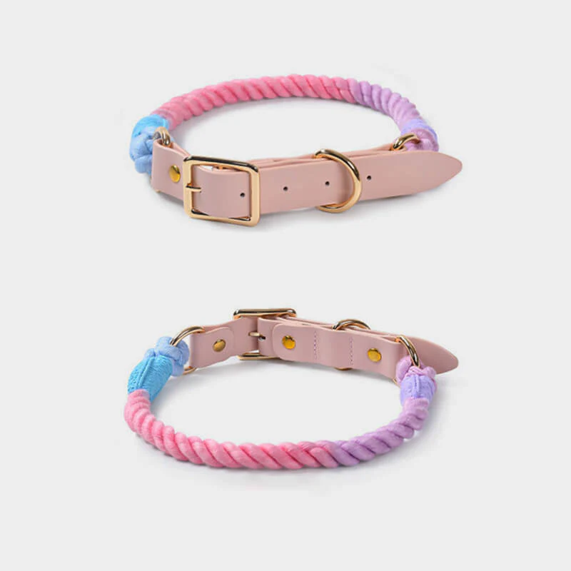 Collier Et Laisse En Cuir Tressé Mode Sans Traction – Image 2