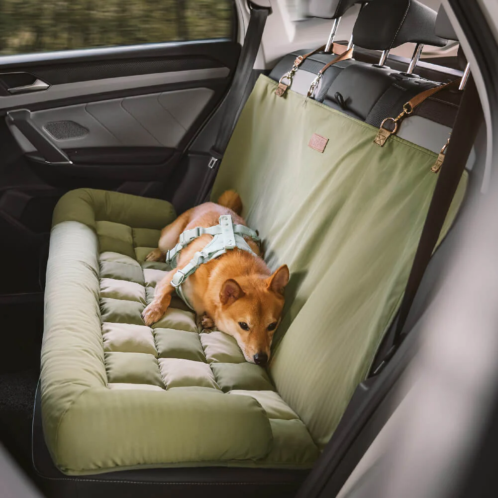 Siège Auto Sécurisé pour Chien Grande Taille avec Repose-Tête - Style Échiquier – Image 8