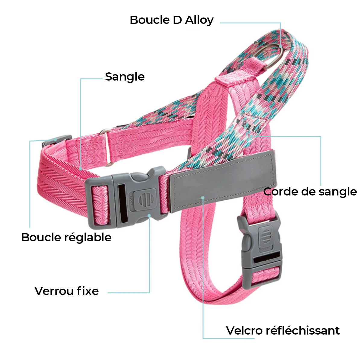 Harnais Grand Chien Réfléchissant Anti-Traction Pour Coffre – Image 4